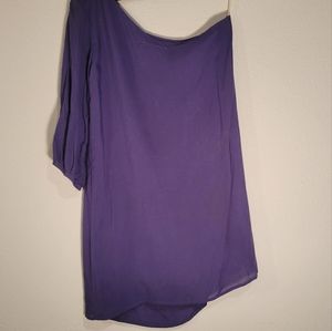 Purple, one sleeve dress